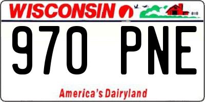 WI license plate 970PNE