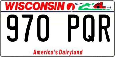 WI license plate 970PQR