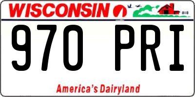 WI license plate 970PRI