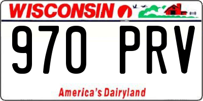 WI license plate 970PRV