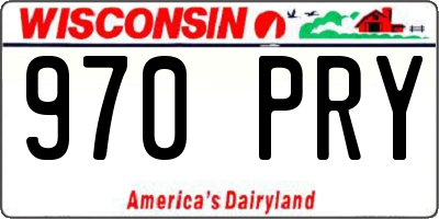 WI license plate 970PRY