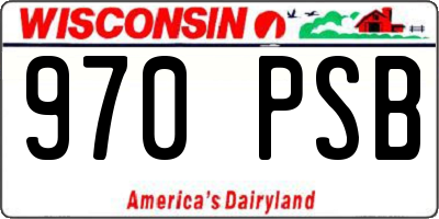 WI license plate 970PSB