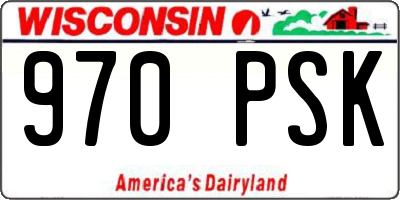 WI license plate 970PSK