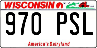 WI license plate 970PSL
