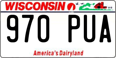 WI license plate 970PUA