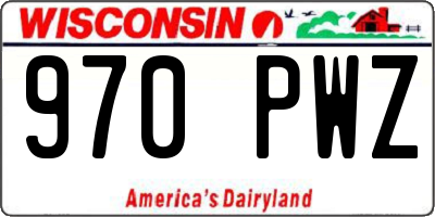 WI license plate 970PWZ