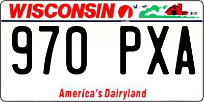 WI license plate 970PXA