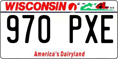 WI license plate 970PXE