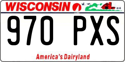 WI license plate 970PXS