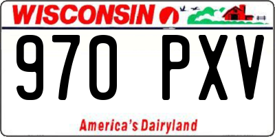 WI license plate 970PXV