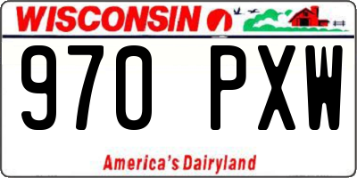 WI license plate 970PXW