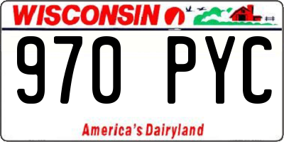 WI license plate 970PYC
