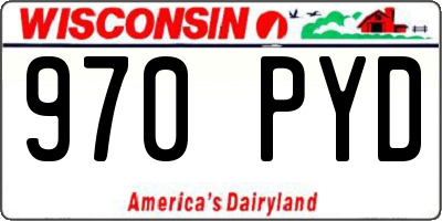 WI license plate 970PYD