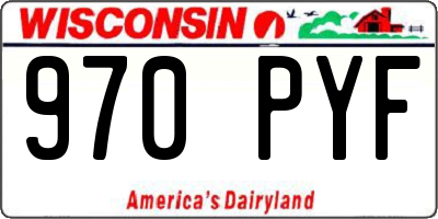 WI license plate 970PYF