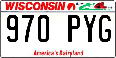 WI license plate 970PYG