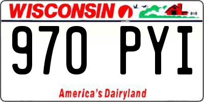 WI license plate 970PYI