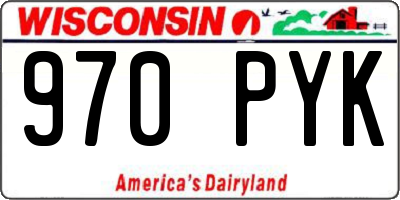 WI license plate 970PYK