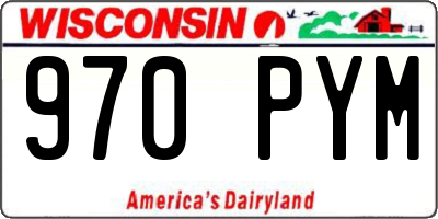 WI license plate 970PYM