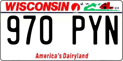 WI license plate 970PYN