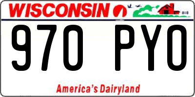 WI license plate 970PYO