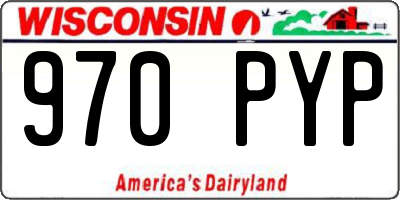WI license plate 970PYP