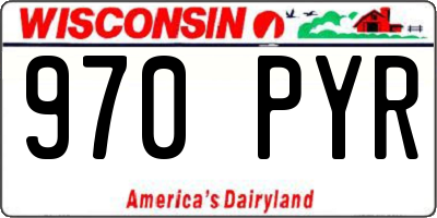 WI license plate 970PYR
