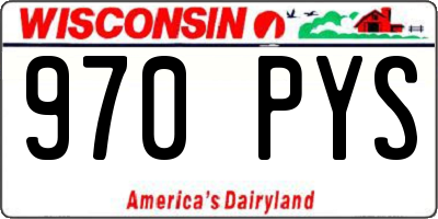 WI license plate 970PYS