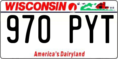 WI license plate 970PYT