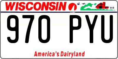 WI license plate 970PYU
