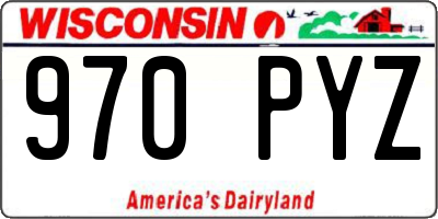 WI license plate 970PYZ