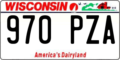 WI license plate 970PZA