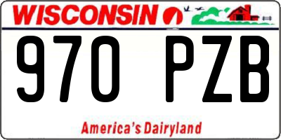 WI license plate 970PZB