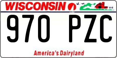 WI license plate 970PZC