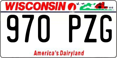 WI license plate 970PZG