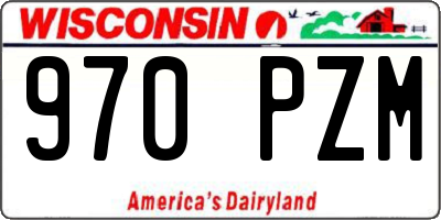 WI license plate 970PZM