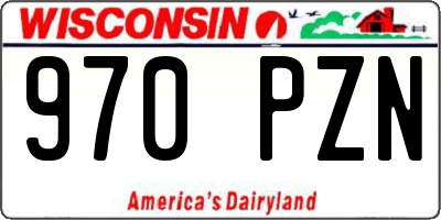 WI license plate 970PZN