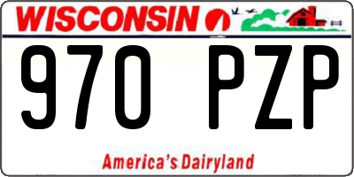 WI license plate 970PZP