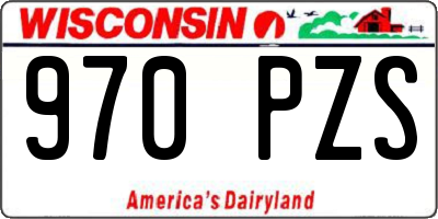 WI license plate 970PZS
