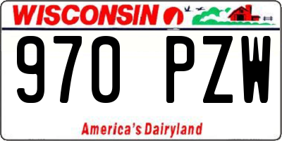 WI license plate 970PZW