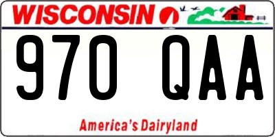 WI license plate 970QAA