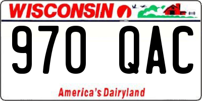 WI license plate 970QAC