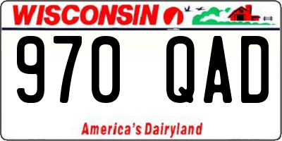 WI license plate 970QAD