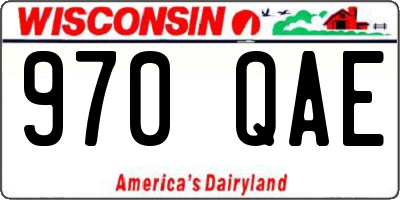 WI license plate 970QAE