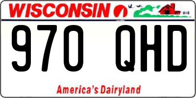 WI license plate 970QHD