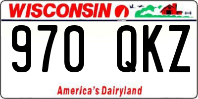 WI license plate 970QKZ
