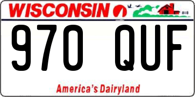 WI license plate 970QUF