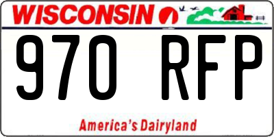 WI license plate 970RFP