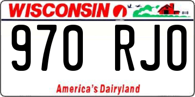 WI license plate 970RJO