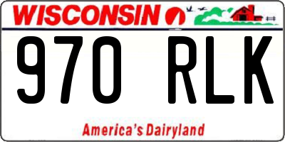 WI license plate 970RLK