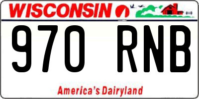 WI license plate 970RNB